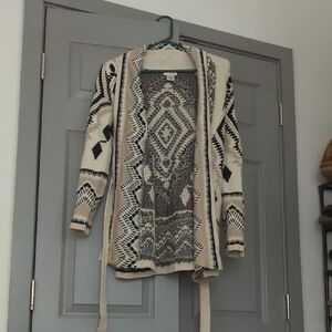 Wet Seal Cream and Black Cardigan Sweater